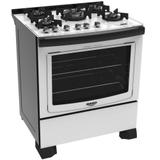 Fogão Dako Turbo Glass 5 Bocas com Mesa de Vidro Branco