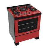Fogão Dako Vermelho 5 bocas com mesa de vidro Dakolors - Bivolt