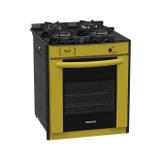 Fogão De Embutir Venax Gaudi Prisma Vítreo 4 Bocas Amarelo Bivolt