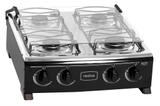 Fogão de Mesa 4 Bocas Apolo Tampa de Vidro Realce Preto