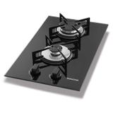Fogão de mesa cooktop 2 bocas vidro preto à gás fg2002vp - suggar