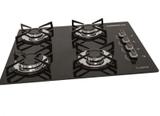 Fogão De Mesa Cooktop 4 Bocas Preto Vidro 110v Chamalux