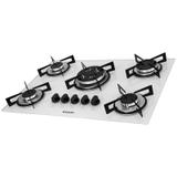 Fogão de Mesa Cooktop 5 Bocas Vidro Branco à Gás Suggar FG5305BR