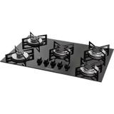 Fogão de Mesa Cooktop 5 Bocas Vidro Preto à Gás Suggar FG5005VP