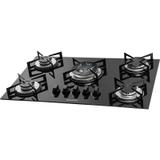 Fogão de Mesa Cooktop 5 Bocas Vidro Preto à Gás Suggar FG5305VP