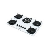 Fogão de Mesa V500Tc de Vidro Branco e Flange Esmaltada - Bivolt - Fogatti