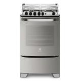 Fogão de Piso 4 Bocas cor Prata com Grill Elétrico e Timer Electrolux (56GXQ)