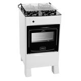 Fogão De Piso 4 Bocas Realce Mesa De Vidro Iris Branco Bivolt
