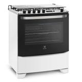 Fogão de Piso 5 Bocas com Porta Full Glass e Timer Digital Branco (76RBS) - Electrolux