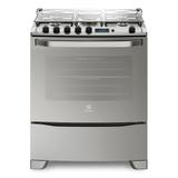 Fogão de Piso 5 Bocas cor Prata com Grill e Timer Digital Electrolux (76GSR)