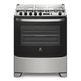 Fogão de Piso 5 bocas cor Prata com Porta Full Glass e Timer Digital Electrolux (76RSS)