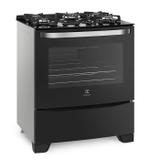 Fogão de Piso 5 Bocas Mesa de Vidro Preto Electrolux (76GS)