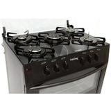 Fogão de Piso Braslar Top Glass Black 5 Bocas Acendimento Automático
