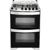Fogão De Piso Brastemp Com 4 Bocas Duplo Forno E Botões Removíveis Branco(bfd4nab)