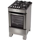 Fogão De Piso Itatiaia Vitrum 4 Bocas Mesa De Vidro Inox Bivolt