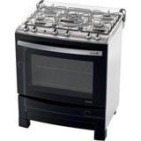 Fogao decorato 5b vidro preto g2 mueller