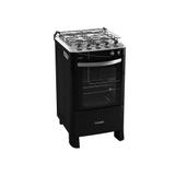 Fogão Doméstico Safira 4Q Preto Esmaltec Primeira linha