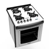 Fogão Embutir Dako Branco 4 bocas mesa de vidro Dakolors - Bivolt