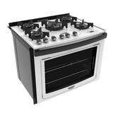 Fogão Embutir Dako Branco 5 bocas mesa de vidro Dakolors - Bivolt