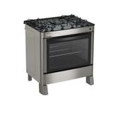 Fogão Esmaltec Ágata Glass 5 Bocas Inox Bivolt