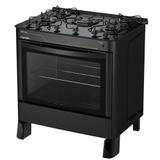 Fogão Esmaltec Ágata Glass 5 Bocas Mesa de Vidro Preto