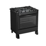 Fogão Esmaltec Ágata Glass 5 Bocas Preto Bivolt
