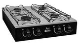 Fogão Gás Junior 4 Bocas de Mesa base de Inox Preto - Clarice