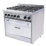 Fogão Gourmet Á Gás Venâncio 6 Bocas E Forno Don Bidone Em Aço Inox