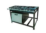 Fogão Industrial 3 Bocas Duplas 30x30 Perfil 5 de Baixa Pressão Com Forno Tampa Aço Inox - Cristal aço