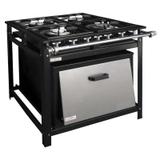 Fogão Industrial 4 Bocas 30x30 Perfil 5 Com Forno Tampa Inox - Gastromixx - Cristalaço