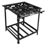 FOGÃO Industrial 4 Bocas 30x30 Perfil 5 De Alta PRESSÃO Com Mangueira e Registro - Cristal aço