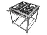 Fogão Industrial 4 Bocas 30x30 QD/QS Perfil 5 Economy em Aço Inox - Cristal aço