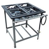 Fogão Industrial 4 bocas alta pressão grelhas 30X30 S2000 AP Metalmaq