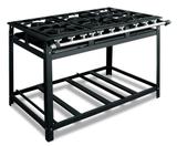 Fogão Industrial 6 Bocas 3 Queimadores Duplos e 3 Simples de Baixa Pressão 30x30 Perfil 5 - Cristal aço