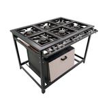 Fogão Industrial 6 Bocas 30X30 Perfil 5 QD/QS com Forno 87L Tampa Aço Inox - Gastromixx - Cristalaço