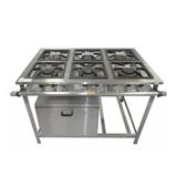 Fogão industrial 6 bocas 40x40 em inox com forno - cristal aço - Cristalaço