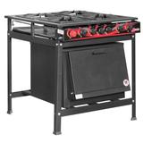 Fogão Industrial Mared A Gás 4 Bocas Baixa Pressão Com Forno Preto