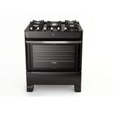 Fogão Itatiaia Vitrum 5 Bocas automático mesa de vidro bivolt - Preto