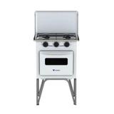 Fogao Portatil Venax Gemini 2 Bocas c/ Forno - Tampa De Metal Glp Branco