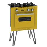 Fogão Portátil Venax Mini Cook 2 Bocas Com Forno A Gás GLP Amarelo