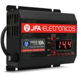 Fonte Automotiva JFA 10A Slim 500W Carregador Baterias Bivolt Automático LED Voltimetro Amperimetro