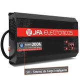 Fonte Automotiva JFA 200A 10000W SCI Carregador Bateria Bivolt Automático LED Voltímetro Amperímetro