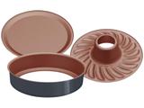 Forma com fundo removivel 26cm bakery cinza aluminio com rev antiaderente e poliester tramontina