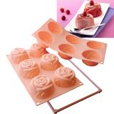 Forma de silicone 6 cavidades Rosa ø 7.6 x4 Silikomart