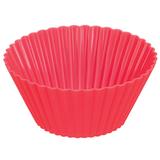 Forma de Silicone Forno Bolo Cupcake Pudim Doces 4 Unidades Vermelho - Zanline
