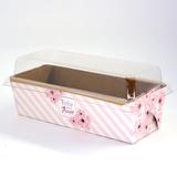 Forma para Bolo Inglês G - C/ Tampa - Mod Floral Listrado c/10 unc - Custom box