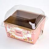 Forma para Bolo Inglês P - C/ Tampa - Mod Floral Rosé c/10 unc - Custom box