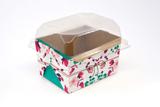 Forma para Bolo Inglês P - C/ Tampa - Mod PRESENTE FLORAL c/10 unc - Custom box