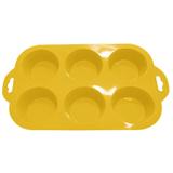 Forma para cupcake redonda de silicone amarelo/ niazitex