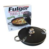 Forma Para Pizza Alumínio Teflon Alças de Inox - Fulgor